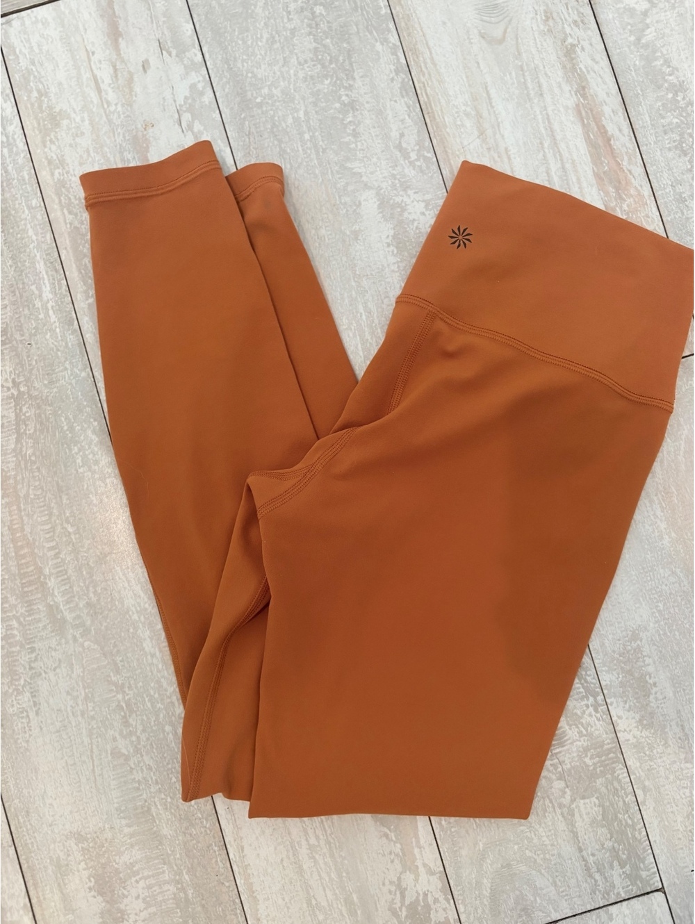 Athleta High Rise 7/8 Leggings Medium Burnt Orange Rust Yoga Workout